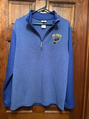 NHL St. Louis Blues Men's Zip-Up Pullover - Blue and Yellow